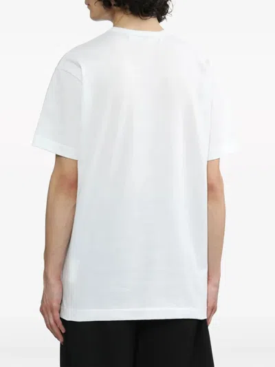 Comme Des Garçons Play Three Hearts T-shirt In White