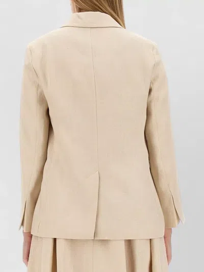 S Max Mara Scrigno Jersey Double Breasted Jacket In Neutral