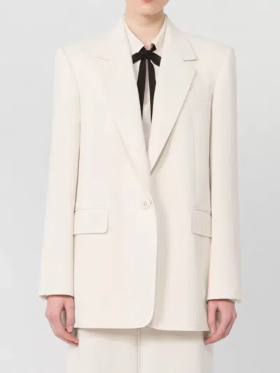 S Max Mara Single-breasted Blazer In White