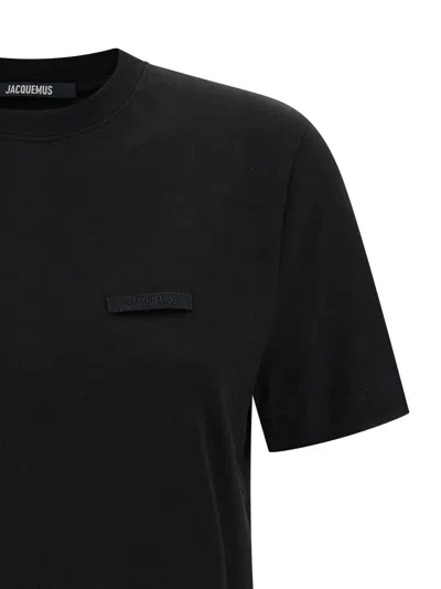 Jacquemus Womens Black Le T-shirt Grosgrain-logo Cotton-jersey T-shirt In Black