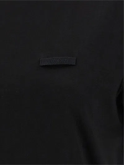 Jacquemus Womens Black Le T-shirt Grosgrain-logo Cotton-jersey T-shirt In Black