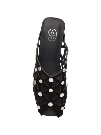 Ash Bone Stud-embellished Cut-out Sandals In Black