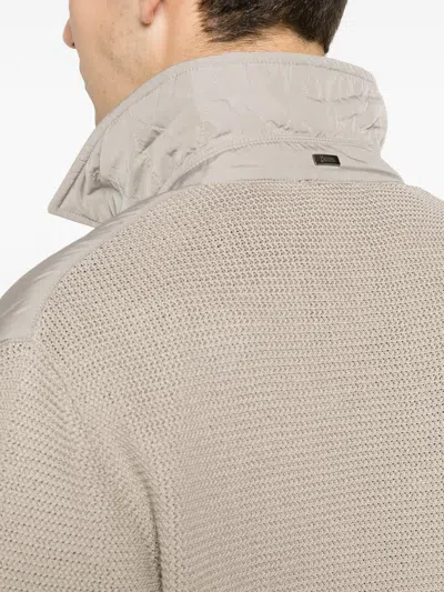 Herno Panelled Cardigan In Brown
