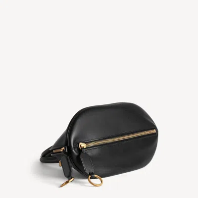 Balenciaga Mini Leather Bolero B Logo Zip Fastening Top Handle With Ring Detail In Black