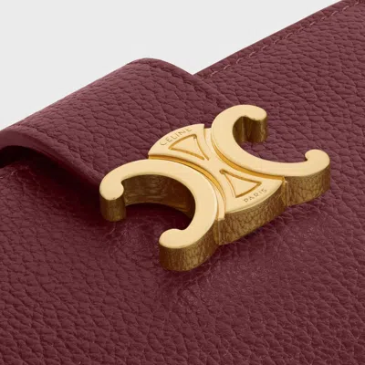 Celine Fine Strap Wallet In Syrah