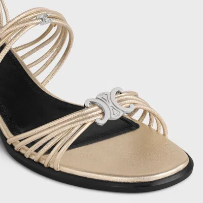Celine Triomphe Multi Strap Sandal 40 In Gold