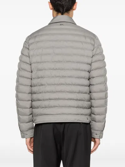 Herno Quilted Press-stud Jacket In Gray