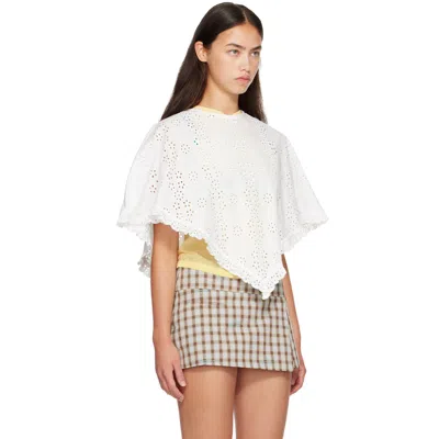 Sandy Liang White Soba Cape In White