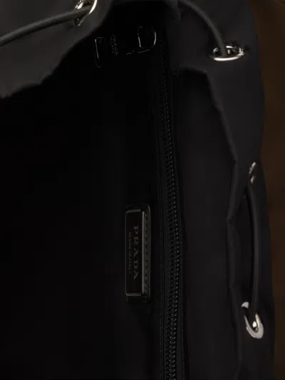Prada Re-nylon And Leather Backpack In Brown
