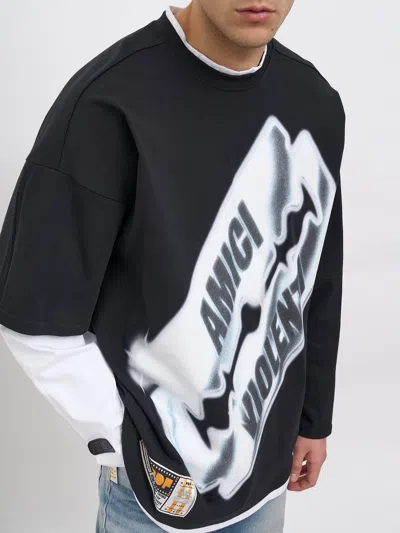 Pdf T-shirt M/l Amici Violenti In Black