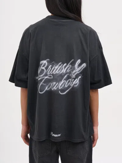 Represent Mens Stained Black British Cowboys Graphic-print Cotton-blend T-shirt In Gray