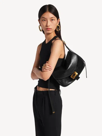 Balenciaga Womens Clicca Medium Shoulder Bag Adjustable In Black