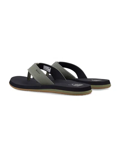 Reef Layback Perforated-strap Flip Flops In Black