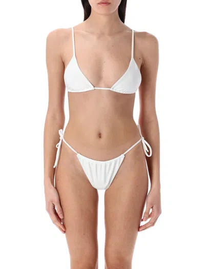 Swim By Di Mini Triangle Top Bikini With Adjustable Bottom In White