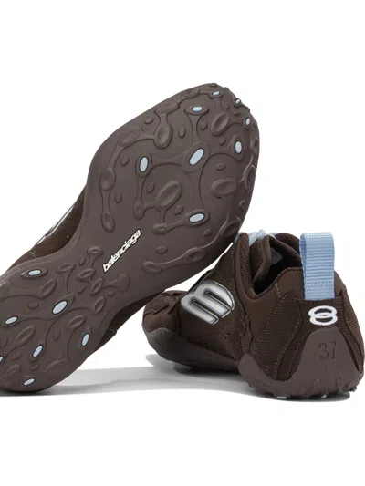 Balenciaga Women Brown Canvas And Corduroy Monday Ultra Sneakers In Brown
