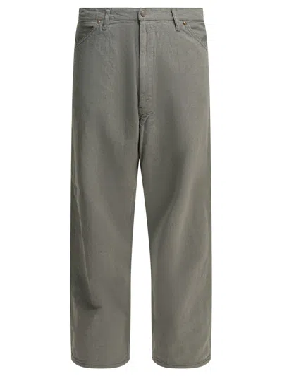 Beams Plus Painter Grey Cotton Linen Work Pants In Multi