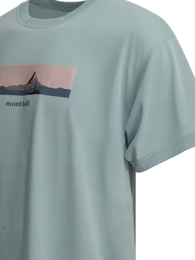 Montbell Light Blue Polyester T-shirt In Blue