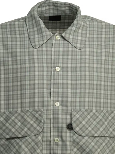 Daiwa Pier39 Check-pattern Flap-pocket Shirt In Gray