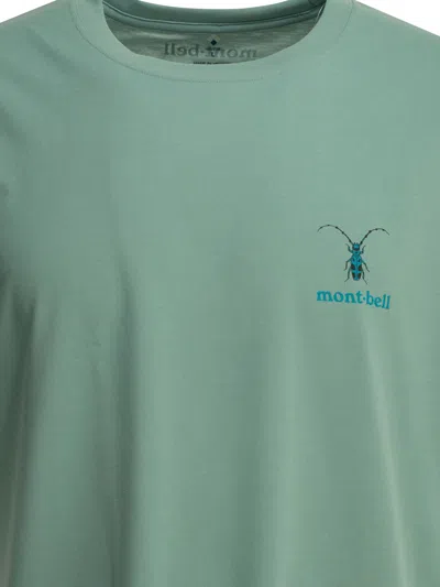 Montbell Light Blue Polyester T-shirt In Green