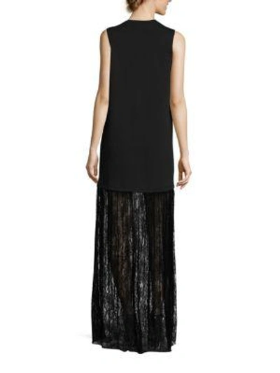 Shop Mcq By Alexander Mcqueen Lace Hem Maxi Dress In Black