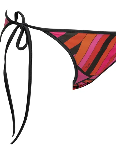 Pucci Emilio  Marmo Red Polyamide Elastane Bikini Briefs In Red