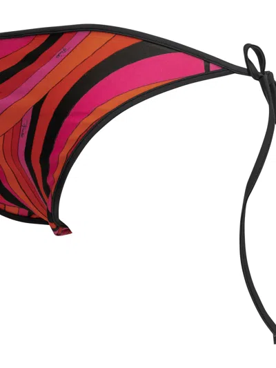 Pucci Emilio  Marmo Red Polyamide Elastane Bikini Briefs In Red