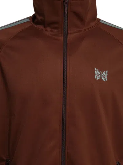 Needles Track Poly Bordeaux Polyester Sweatshirt In Orange