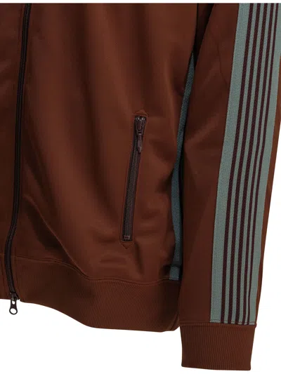 Needles Track Poly Bordeaux Polyester Sweatshirt In Orange