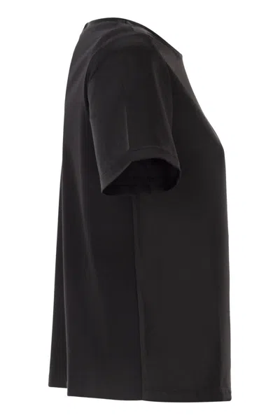 Weekend Max Mara Black Solid Round Neck T-shirt In Black