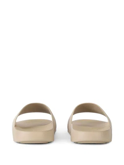 Givenchy Rubber Slide Mules Flat Open Toe Label In Brown