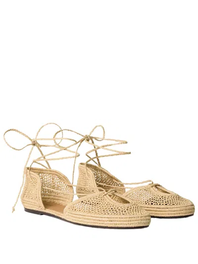 Odissi Lima Rafia Espadrilles In Gold