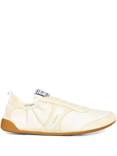 Chloé Kick Suede-trimmed Leather Sneakers In Brown