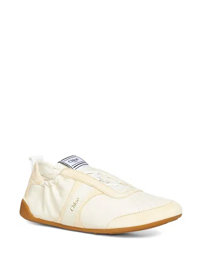 Chloé Kick Suede-trimmed Leather Sneakers In Brown