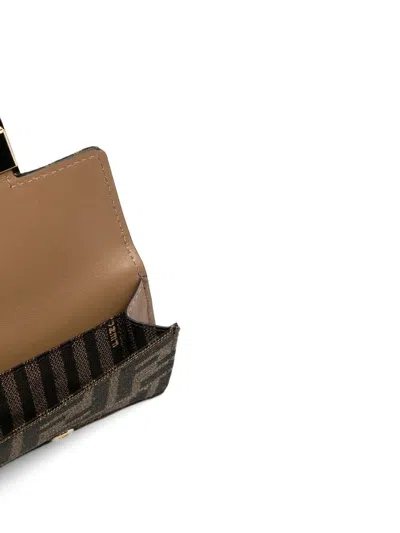 Fendi Micro Camel Brown Monogram Wallet In Brown