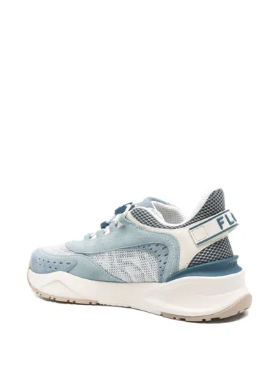 Fendi Flow Mesh Sneakers Perforated Design Rubber Sole In Blue