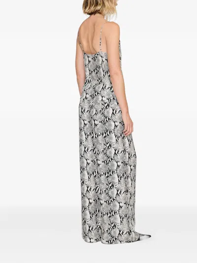 Anine Bing Ellen Python Print Lace Top In Black