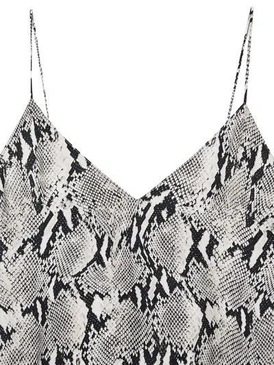 Anine Bing Ellen Python Print Lace Top In Black