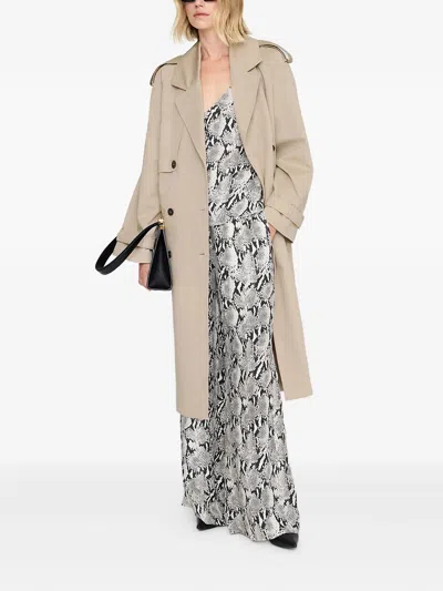Anine Bing Ellen Python Print Lace Top In Black