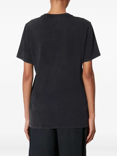 Isabel Marant Étoile Isabel Marant Etoile Black Washed Zoeline Ss T-shirt Lilac Print In Black