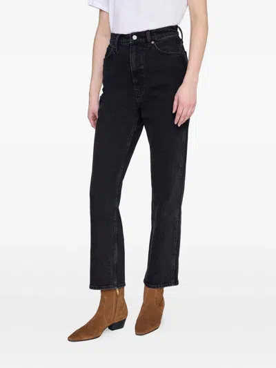 Anine Bing Belt-loop Jeans In Black