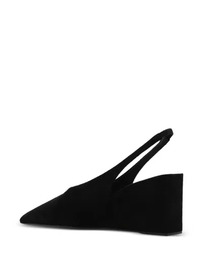 Alaïa Alaia Black Suede Open-back Wedge Shoe In Animal Print