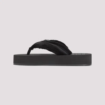 Balenciaga Fringed Strap Logo Embroidered Sandals For Women In Animal Print