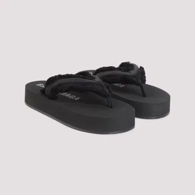 Balenciaga Fringed Strap Logo Embroidered Sandals For Women In Animal Print