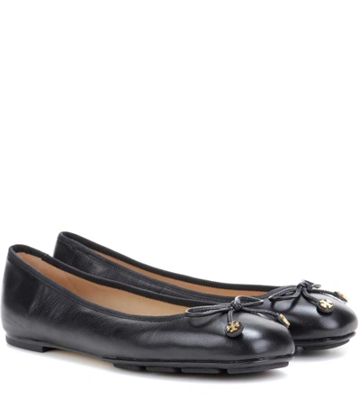 Tory Burch Laila Driver Leather Ballerinas In Perfect Black | ModeSens