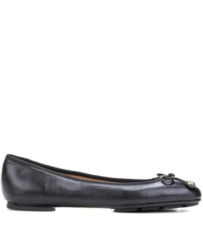 Shop Tory Burch Laila Driver Leather Ballerinas In Llack