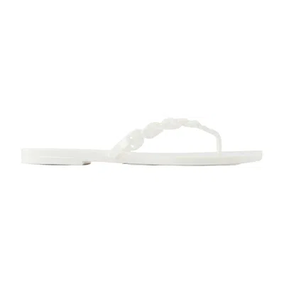 Tory Burch Flat Sandals Braided Strap Open Toe In White