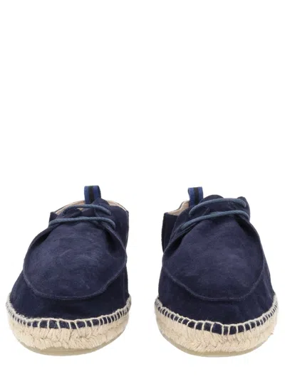 Castaã±er Blue Suede Espadrilles In Blue