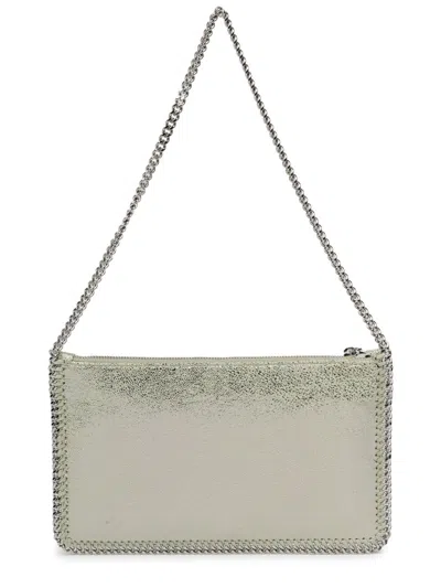 Stella Mccartney Silver Polyester Shoulder Bag In Silver