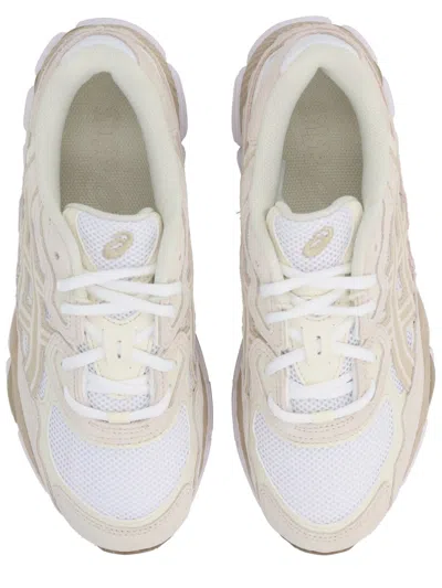 Asics Grey Leather Sneaker In White
