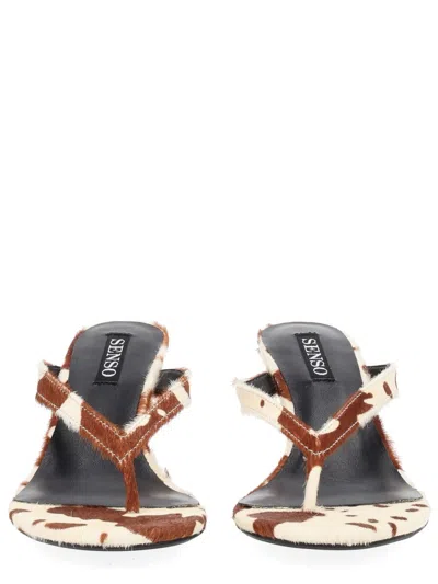 Senso Multicolor Farah Cowhide Patterned Sandals In Multi